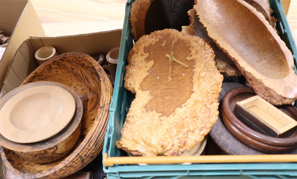 A large quantity of contemporary treen vessels and objects